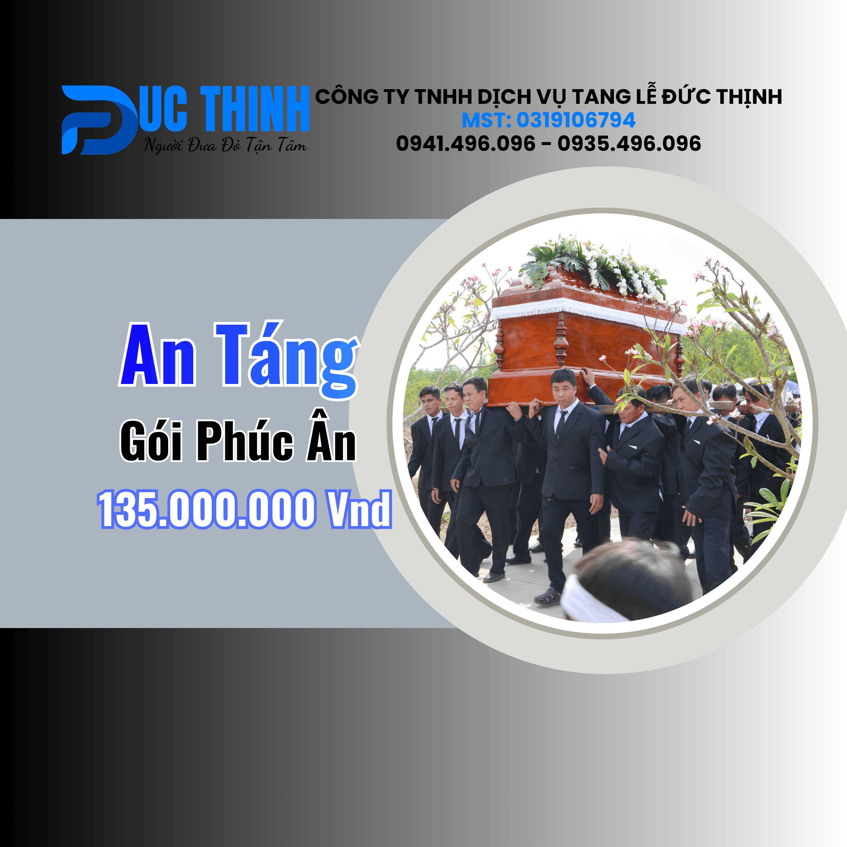 Gói An Táng Trọn Gói Phúc Ân 135.000.000đ – Đức Thịnh – Phục Vụ Toàn TP.HCM